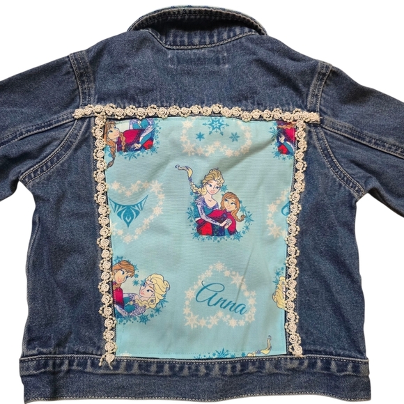 Disney Frozen Handpatched George Jean Jacket Toddler Girl Size 4-5 - Picture 4 of 13